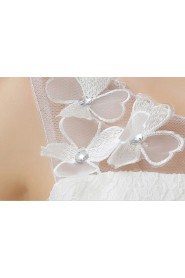 Tulle Scoop Sheath Dress with Handmade Flower