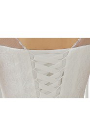 Tulle Scoop Sheath Dress with Handmade Flower