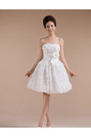 Lace Strapless Sheath Dress with Handmade Flower