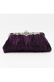 Women Satin Casual Clutch Clutch / Evening Bag Beige / Pink / Purple / Blue / Gold / Silver / Black