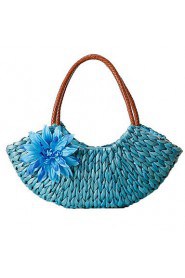 Fashion Woman Bag Shell shaped Shoulder Bag Corn Husk Straw Bag Beach Bags Woven Knitting Handbag Travel Bags