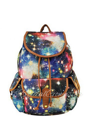 Women Sports / Shopping Canvas Toggle Backpack