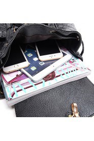 Women PU Bucket Backpack / School Bag / Travel Bag Blue / Gold / Red / Black