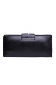 Women's PU Long Wallet/Card/Clutch bag Black/Pink