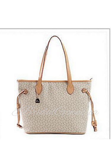 Women Casual PVC Tote White / Black