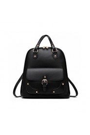 Women PU Duffel Backpack Black