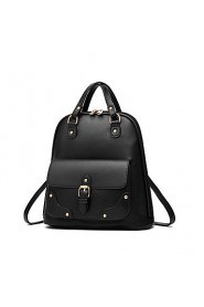 Women PU Duffel Backpack Black