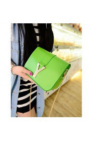 Women PU Sling Bag Shoulder Bag Green / Red