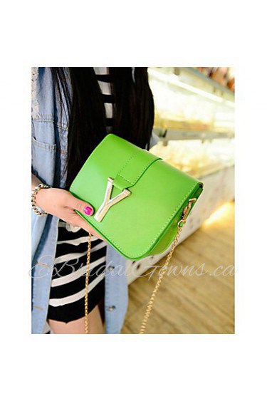 Women PU Sling Bag Shoulder Bag Green / Red