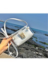 Women Casual PU Shoulder Bag White / Black