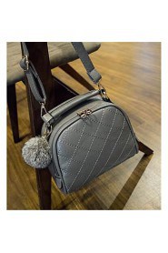 Women Casual PU Shoulder Bag Gray / Black