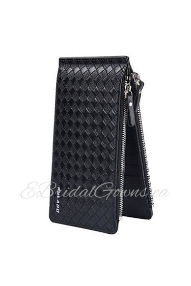 Famous Brand Men's Two Layer Folded Long Pu Leather Wallets Male's Business Clutch Wallet Card Purse