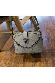 Women Casual PU Shoulder Bag Gray / Black