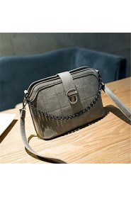 Women Casual PU Shoulder Bag Gray / Black