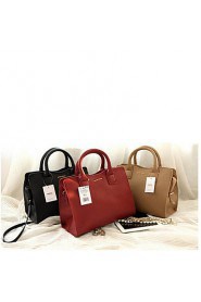 Women PU Bowling Shoulder Bag / Tote Brown / Black / Burgundy