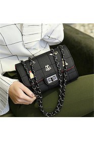 Women Casual PU Shoulder Bag Gray / Black