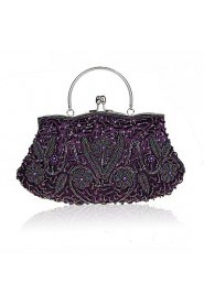 Women PU Baguette Clutch / Evening Bag / Wallet / Key Holder / Coin Purse White / Purple / Champagne