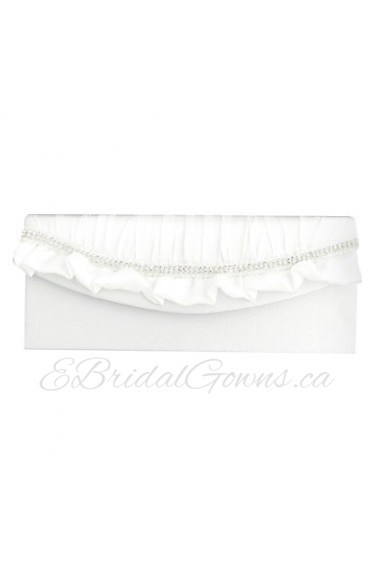 Beautiful Satin With Waterproof Fabric And Rhinestone/Ruffles Special Occasion Evening Handbags/Clutches