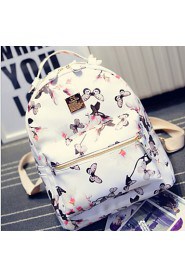 Women PU Bucket Backpack White / Pink / Black