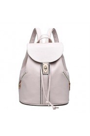 Women PU Bucket Backpack / School Bag White / Blue / Black