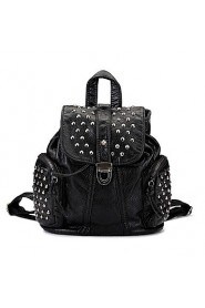 Women PU Sling Bag Backpack Black