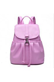 Women PU Bucket Backpack / School Bag / Travel Bag White / Pink / Blue / Black / Burgundy