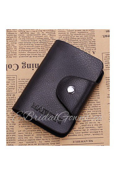 Unisex Cowhide Casual Card & ID Holder Brown / Black / Burgundy