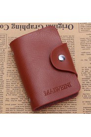 Unisex Cowhide Casual Card & ID Holder Brown / Black / Burgundy