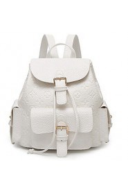 Women PU Bucket Backpack White / Pink / Silver / Black