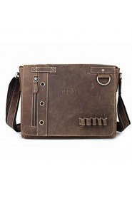 Men's Messenger High Quality Leather Vertical Zipper Shoulder Bag