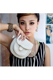 Women's PU Leather Messenger Crossbody Drawstring Shoulder Bag