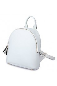 Women PU Bucket Backpack / School Bag / Travel Bag White / Black