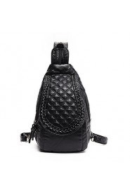 Women PU Bucket Backpack / Travel Bag Black