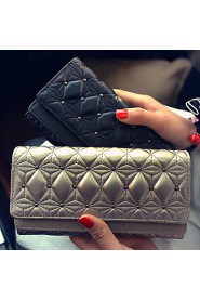 Women PU Tri fold Clutch / Wallet / Card & ID Holder Pink / Gold / Black