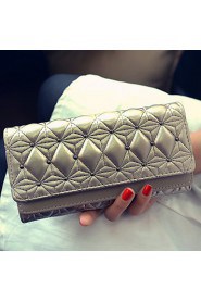 Women PU Tri fold Clutch / Wallet / Card & ID Holder Pink / Gold / Black