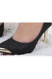 Women's Shoes Leather Kitten Heel Heels/Pointed Toe/Closed Toe Pumps/Heels Dress/Casual Black/Green/Red/Beige
