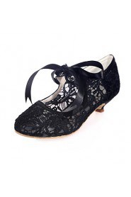 Women's Wedding Shoes Round Toe Heels Wedding / Party & Evening Black / Pink / Ivory / White