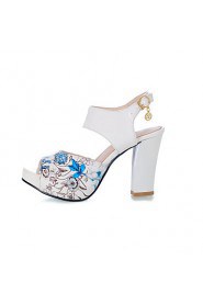 Women's Shoes Heel Heels / Peep Toe / Platform Sandals / Heels Outdoor / Dress / Casual Black / Blue / Green / Red