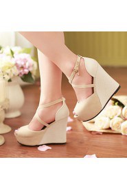 Women's Shoes Heel Wedges / Heels / Peep Toe / Platform Sandals / Heels Outdoor / Dress / CasualBlack / Blue / Almond