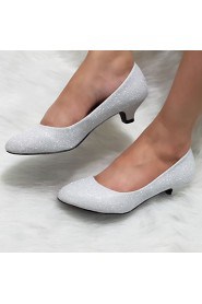 Women's Shoes Glitter Kitten Heel Heels Pumps/Heels Wedding/Outdoor/Dress/Casual Silver/Gold
