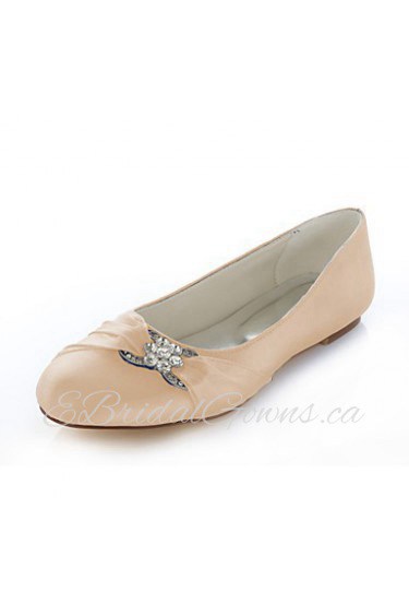 Women's Shoes Silk Flat Heel Round Toe Flats Wedding / Party & Evening / Dress Pink / Purple / Red / Silver / Royal Blue