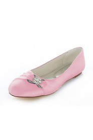 Women's Shoes Silk Flat Heel Round Toe Flats Wedding / Party & Evening / Dress Pink / Purple / Red / Silver / Royal Blue