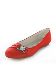 Women's Shoes Silk Flat Heel Round Toe Flats Wedding / Party & Evening / Dress Pink / Purple / Red / Silver / Royal Blue