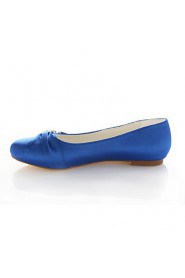 Women's Shoes Silk Flat Heel Round Toe Flats Wedding / Party & Evening / Dress Pink / Purple / Red / Silver / Royal Blue