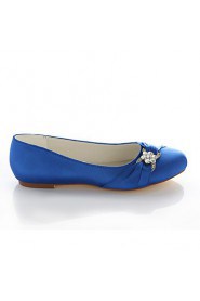 Women's Shoes Silk Flat Heel Round Toe Flats Wedding / Party & Evening / Dress Pink / Purple / Red / Silver / Royal Blue