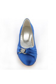 Women's Shoes Silk Flat Heel Round Toe Flats Wedding / Party & Evening / Dress Pink / Purple / Red / Silver / Royal Blue