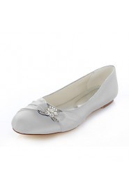 Women's Shoes Silk Flat Heel Round Toe Flats Wedding / Party & Evening / Dress Pink / Purple / Red / Silver / Royal Blue