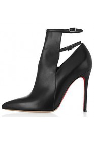 Women's Shoes Leather Stiletto Heel Heels / Pointed Toe Heels Wedding / Party & Evening / Dress Black