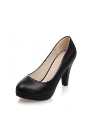 Women's Shoes Leatherette Cone Heel Heels / Platform / Round Toe Heels Office & Career / Dress / Casual Black