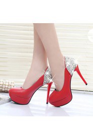 Women's Shoes Fashion Stiletto Heel Round Toe Platform Heels Party & Evening / Dress Black / Red / White